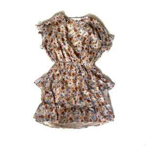 ASTR The Label Short Sleeve Short Floral Print Dress -  L